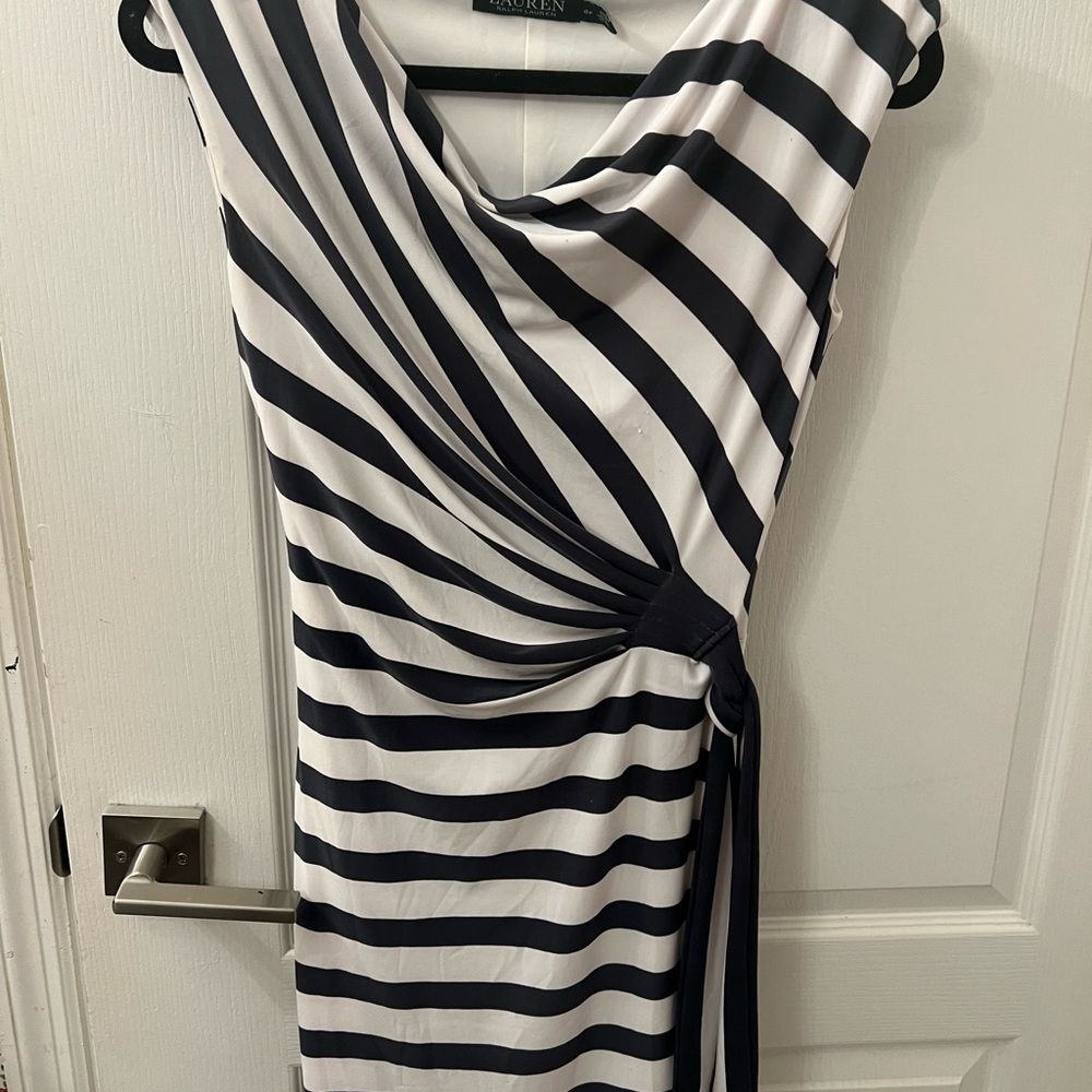 Ralph Lauren Black and White Asymmetrical Dress